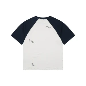 Balenciaga Contrast Raglan Signature T-Shirt White Back view