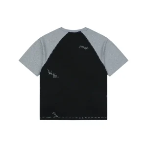 Balenciaga Contrast Raglan Signature T-Shirt Black Back view