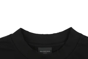 Balenciaga Distressed Cola Logo Print T-Shirt Collar
