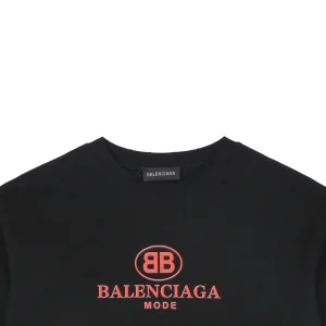 Balenciaga Double-B Circle Logo T-Shirt Red