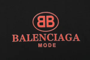 Balenciaga Double-B Circle Logo T-Shirt Red Front Print