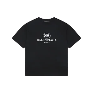 Balenciaga Double-B Circle Logo T-Shirt White Front view