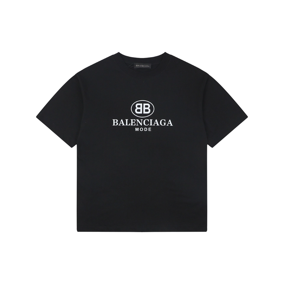 Balenciaga Double-B Circle Logo T-Shirt White Front view