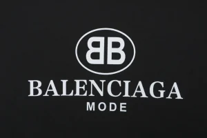 Balenciaga Double-B Circle Logo T-Shirt White Front Print