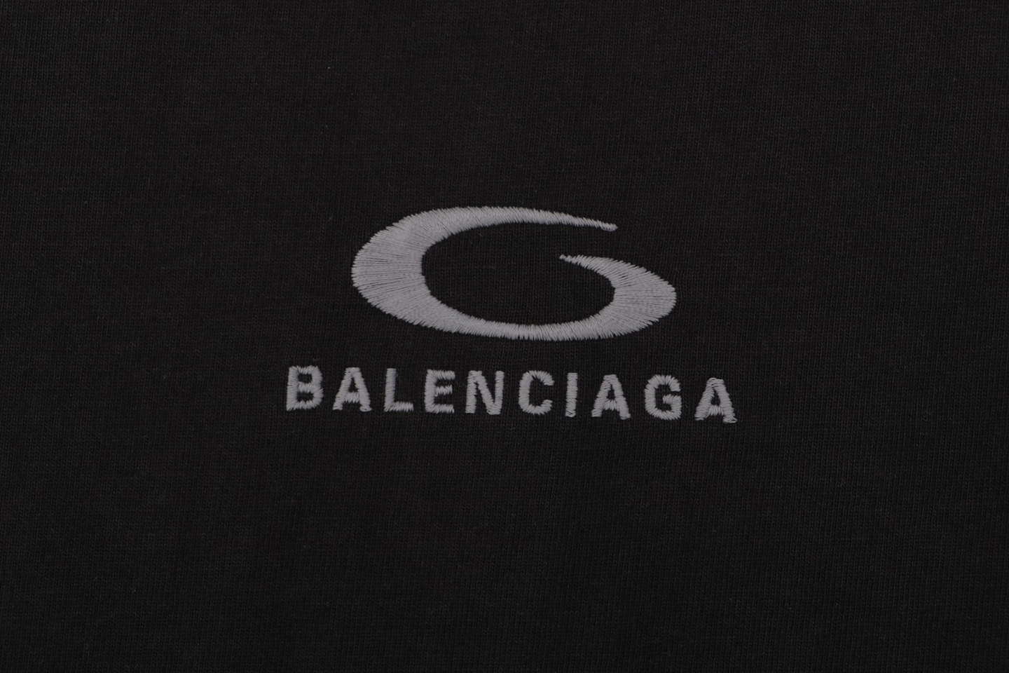 Balenciaga Grey Ring Logo Embroidered Oversized T-Shirt Front Brand