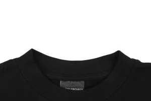 Balenciaga Heart Logo Embroidered Oversized T-Shirt Collar