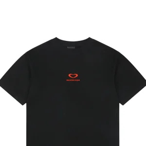 Balenciaga Heart Logo Embroidered Oversized T-Shirt