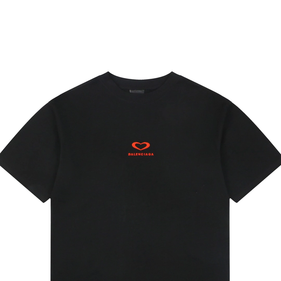 Balenciaga Heart Logo Embroidered Oversized T-Shirt