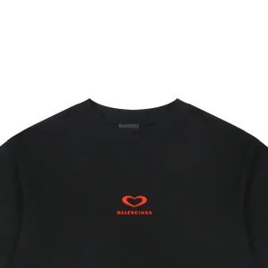 Balenciaga Heart Logo Embroidered Oversized T-Shirt