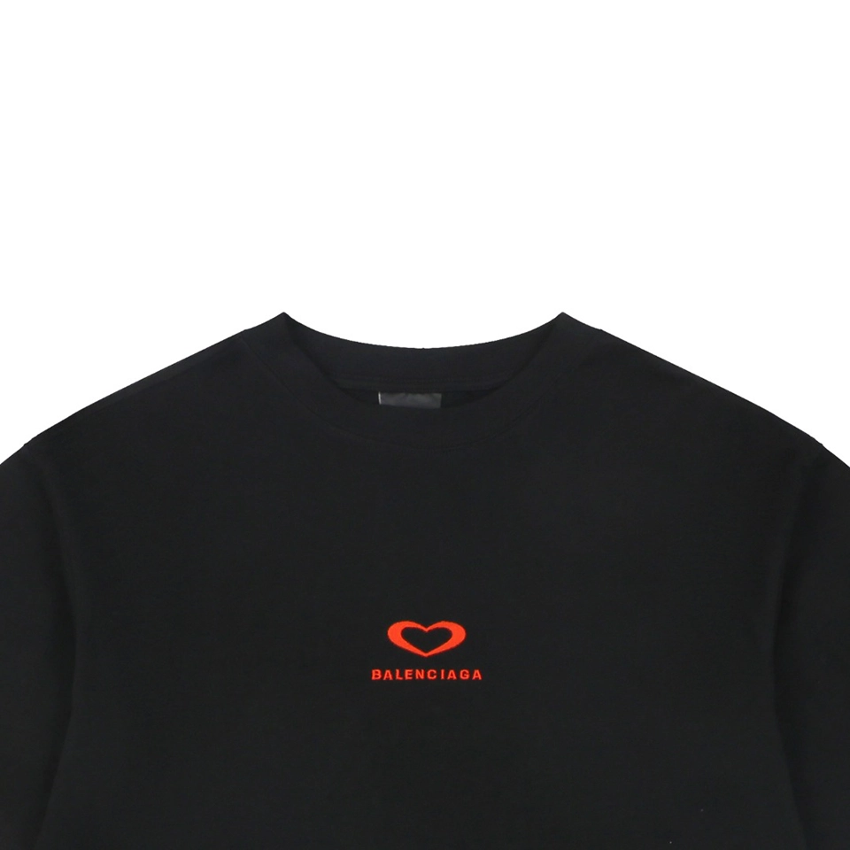 Balenciaga Heart Logo Embroidered Oversized T-Shirt