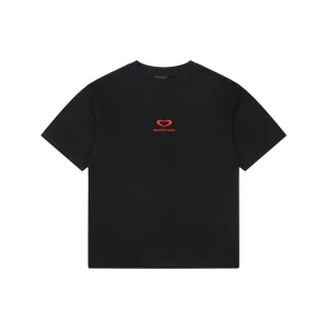 Balenciaga Heart Logo Embroidered Oversized T-Shirt Front view