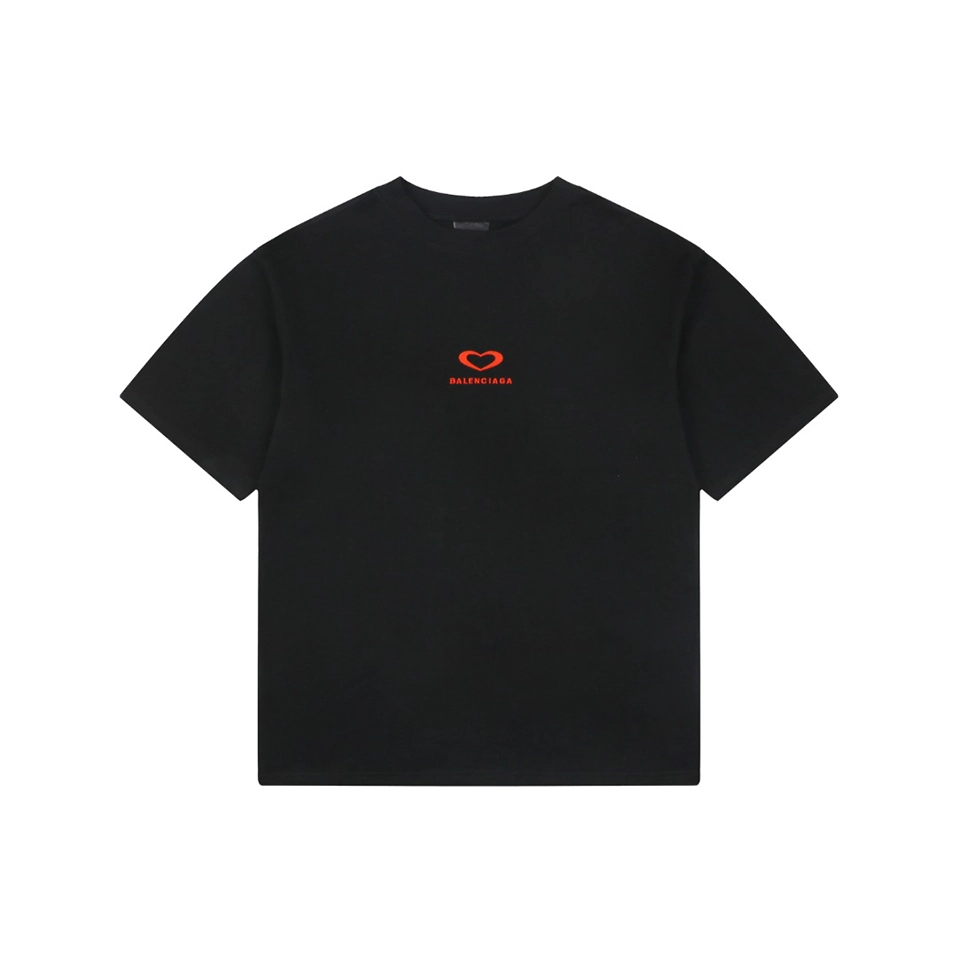 Balenciaga Heart Logo Embroidered Oversized T-Shirt Front view