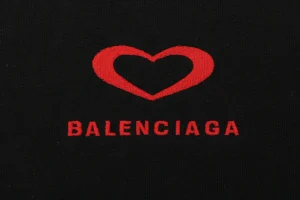 Balenciaga Heart Logo Embroidered Oversized T-Shirt Front Print