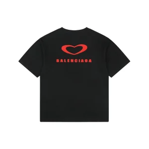 Balenciaga Heart Logo Embroidered Oversized T-Shirt Back view