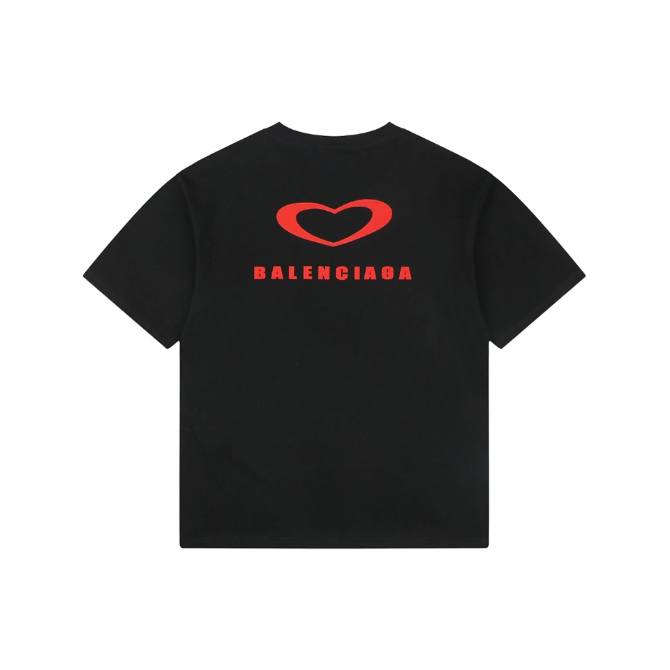 Balenciaga Heart Logo Embroidered Oversized T-Shirt Back view