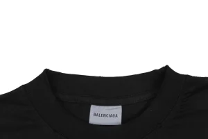 Balenciaga Lightning Eiffel Tower Print T-Shirt Collar