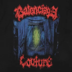 Balenciaga Stage Curtain Crack Print T-Shirt Front Print