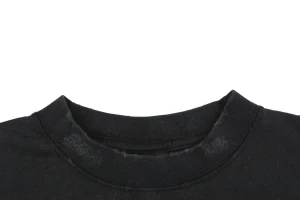 Balenciaga Tape Logo Distressed T-Shirt Collar
