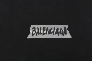 Balenciaga Tape Logo Distressed T-Shirt Brand Print
