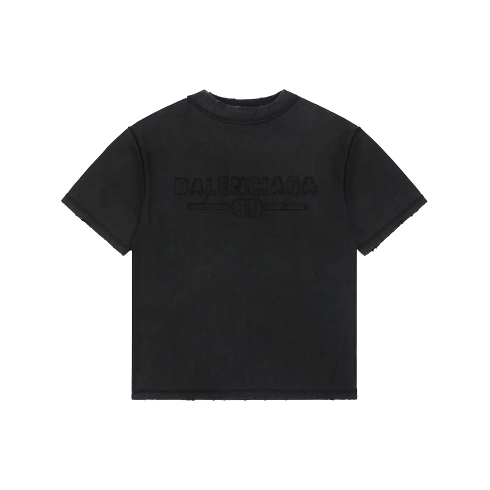 Balenciaga Vintage Embroidered Logo T-Shirt Front view