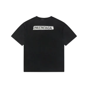 Balenciaga Vintage Tape Logo Graphic T-Shirt Back view