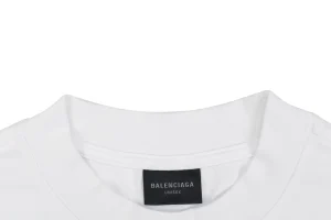 Balenciaga Vintage Wave Logo Oversized T-Shirt Collar