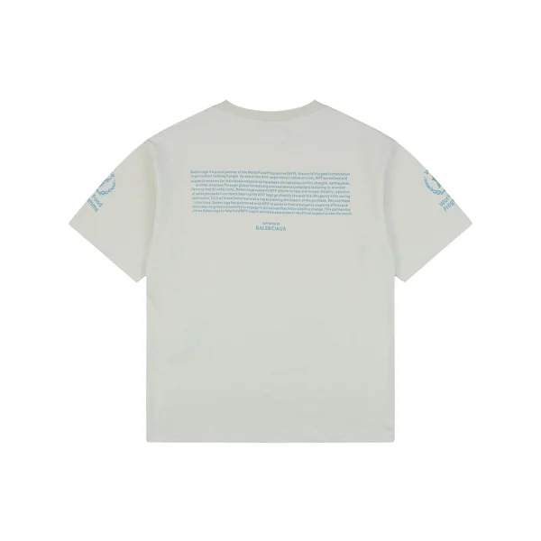 Balenciaga WFP Vintage Blue Logo Oversized T-Shirt Grey Back view