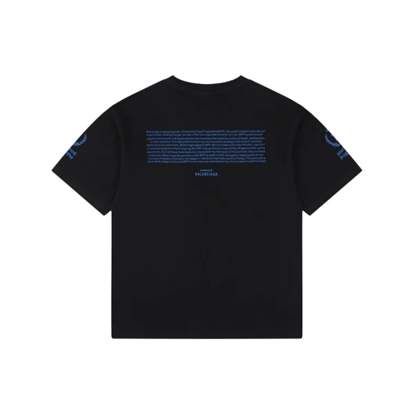 Balenciaga WFP Vintage Blue Logo Oversized T-Shirt Black Back view