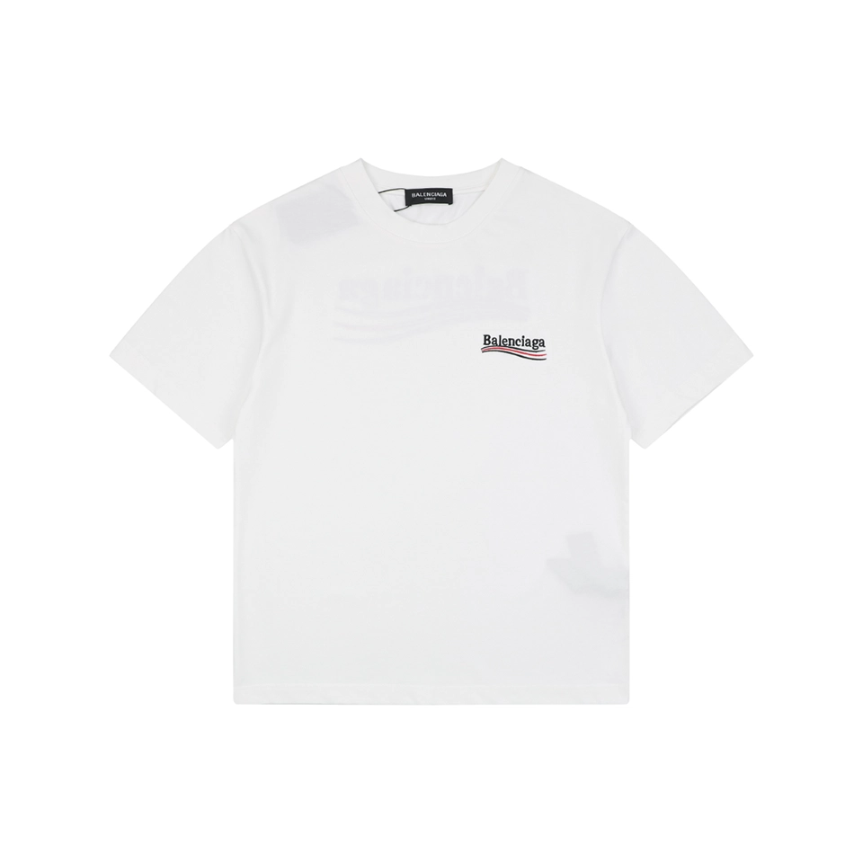 Balenciaga Wave Logo Embroidery T-Shirt Front view