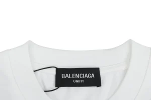 Balenciaga Wave Logo Embroidery T-Shirt Collar