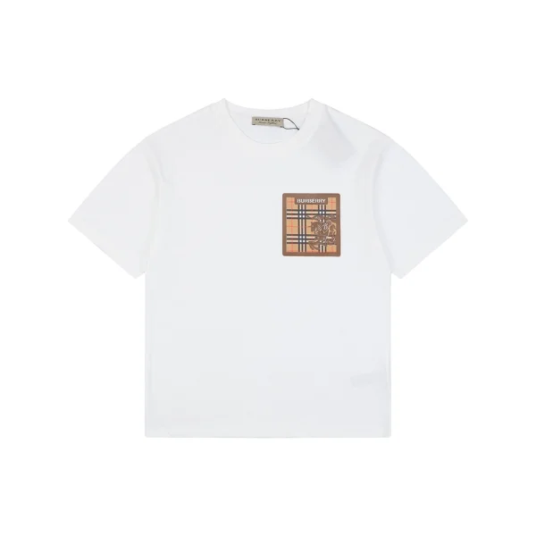 Burberry Check Knight Graphic T-Shirt White Front view