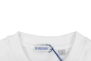 Burberry Circle Check Knight Embroidered T-Shirt White Collar