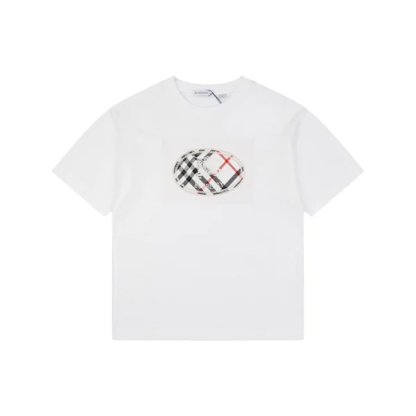Burberry Circle Check Knight Embroidered T-Shirt White Front view