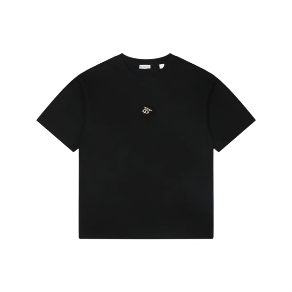 Burberry Diagonal Check BT Monogram T-Shirt Black Front view