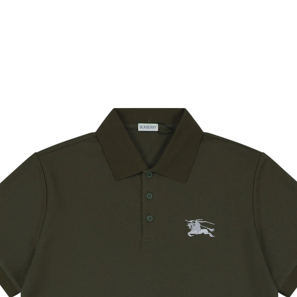 Burberry Equestrian Knight Embroidered Polo T-Shirt Green