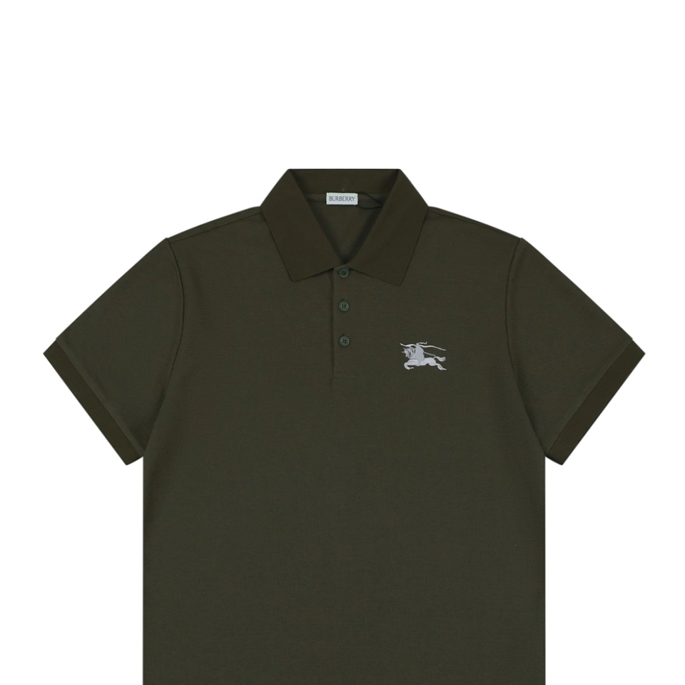 Burberry Equestrian Knight Embroidered Polo T-Shirt Green