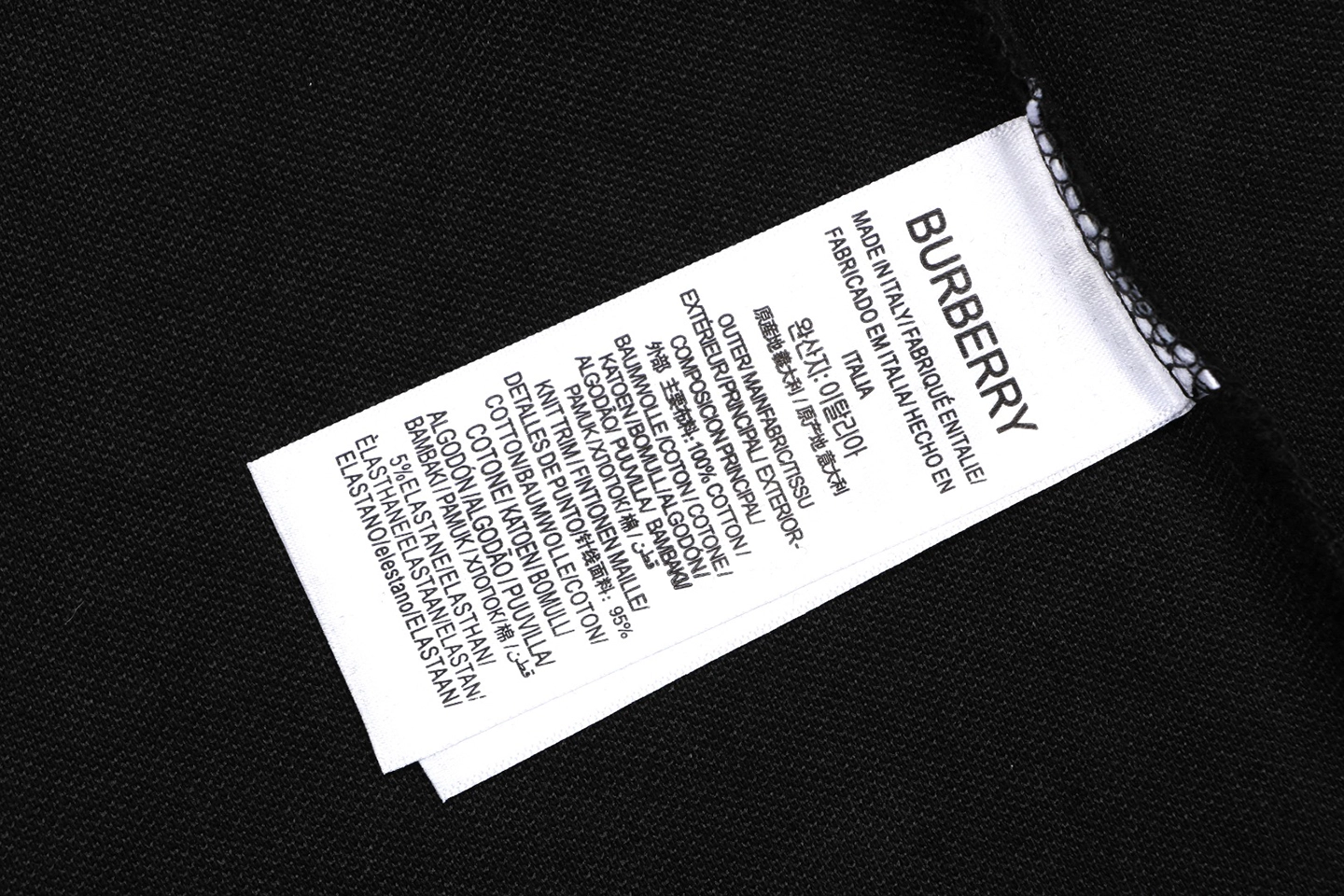 Burberry Equestrian Knight Embroidered Polo T-Shirt Black Wash label
