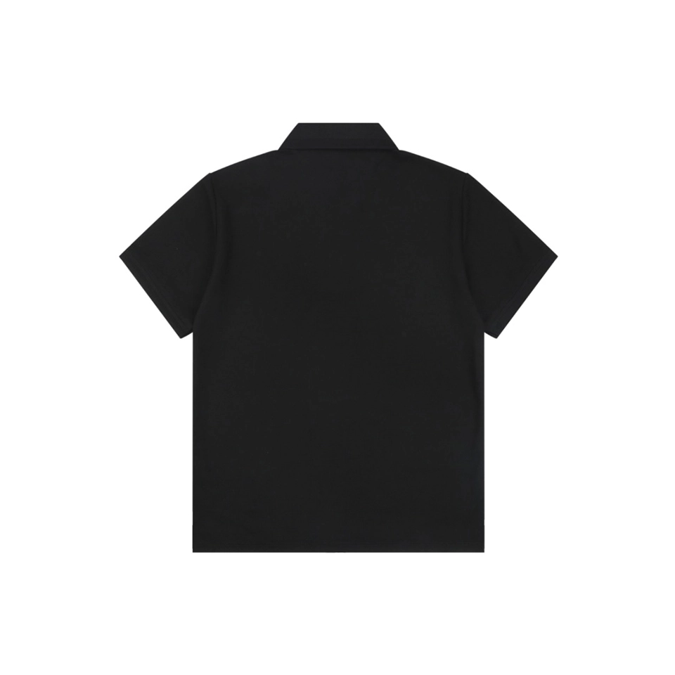 Burberry Equestrian Knight Embroidered Polo T-Shirt Black Back view