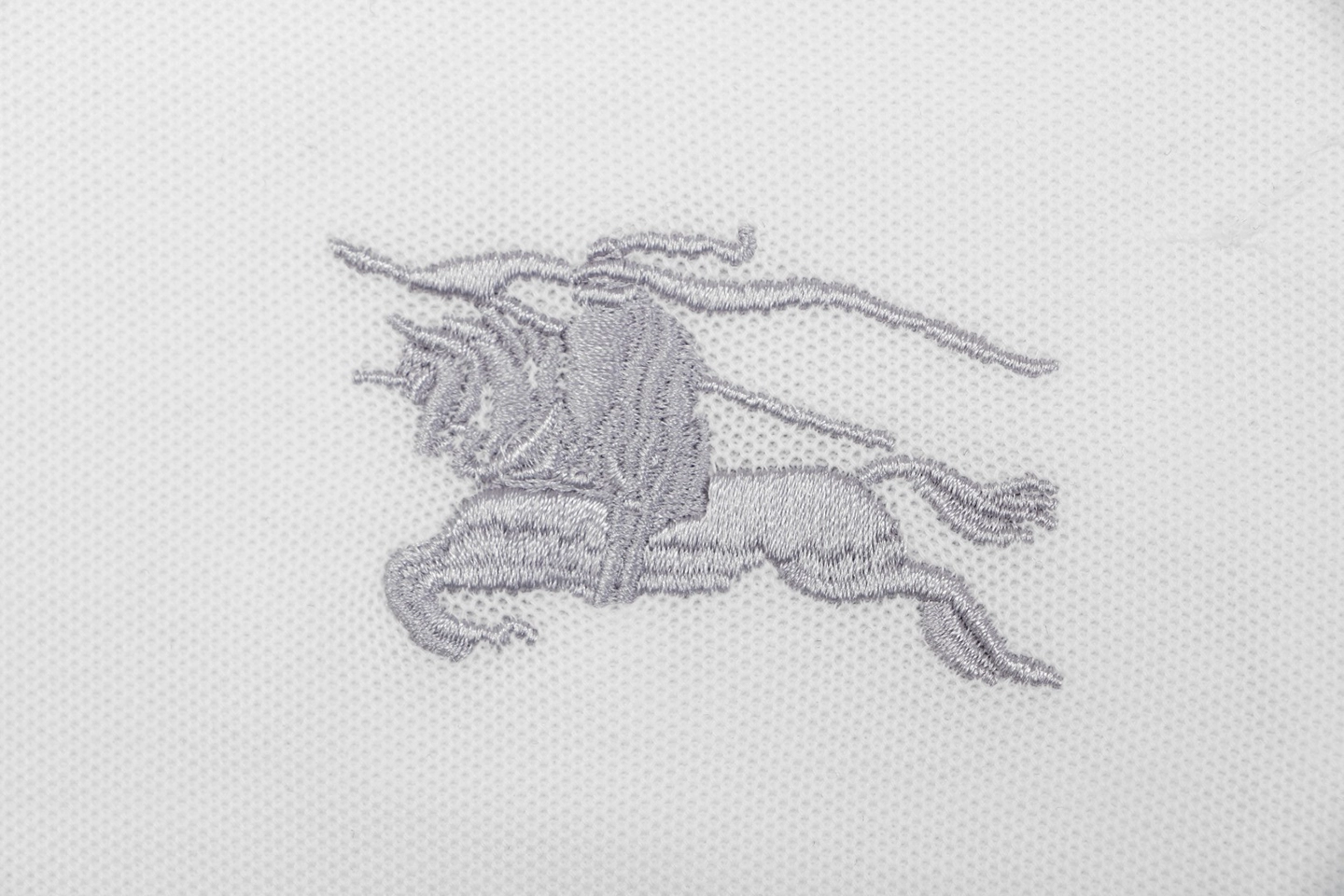 Burberry Equestrian Knight Embroidered Polo T-Shirt White Brand