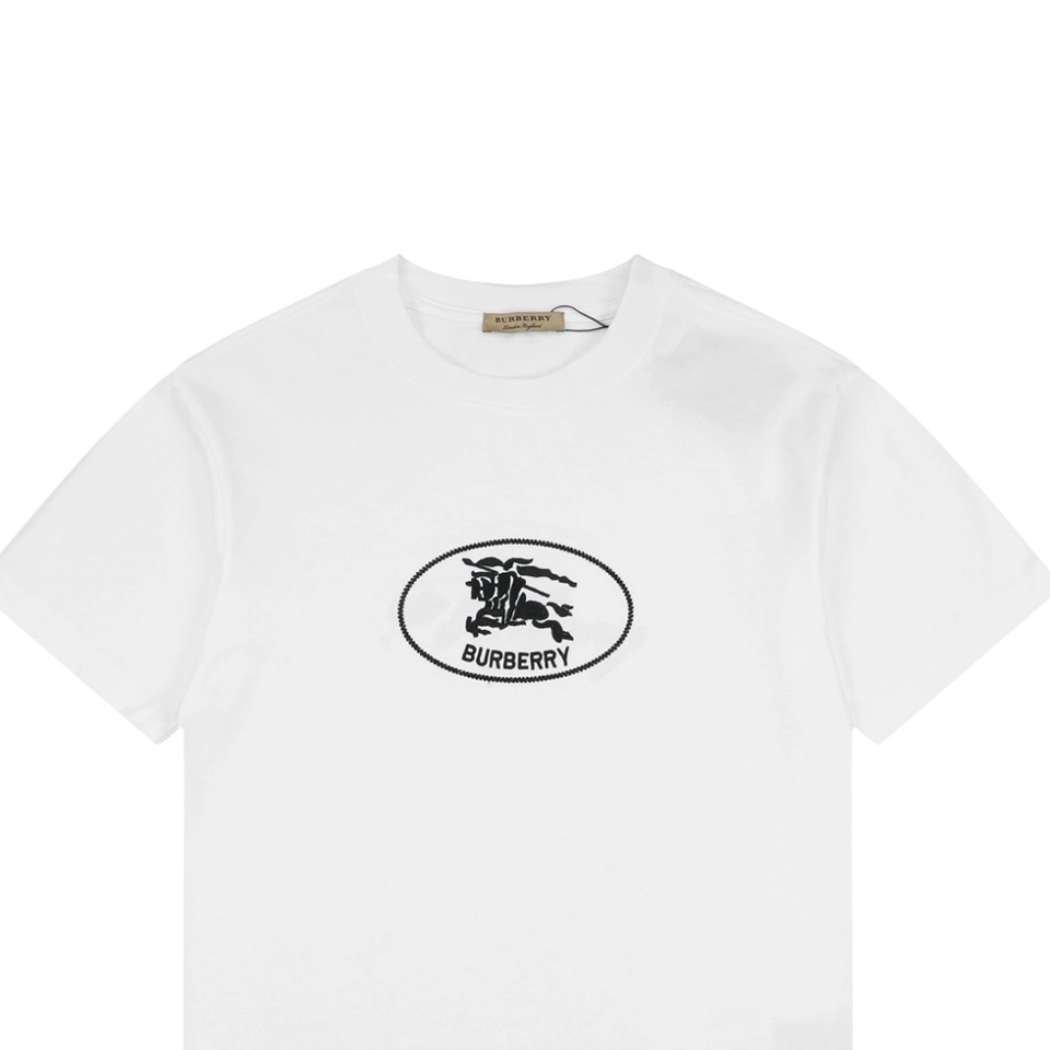 Burberry Oval Rope Knight Embroidered T-Shirt White
