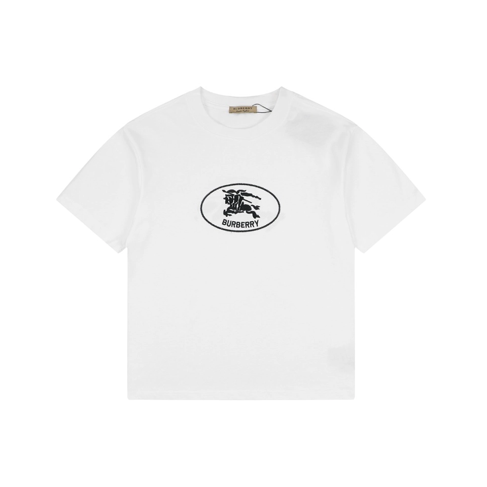 Burberry Oval Rope Knight Embroidered T-Shirt White Front view