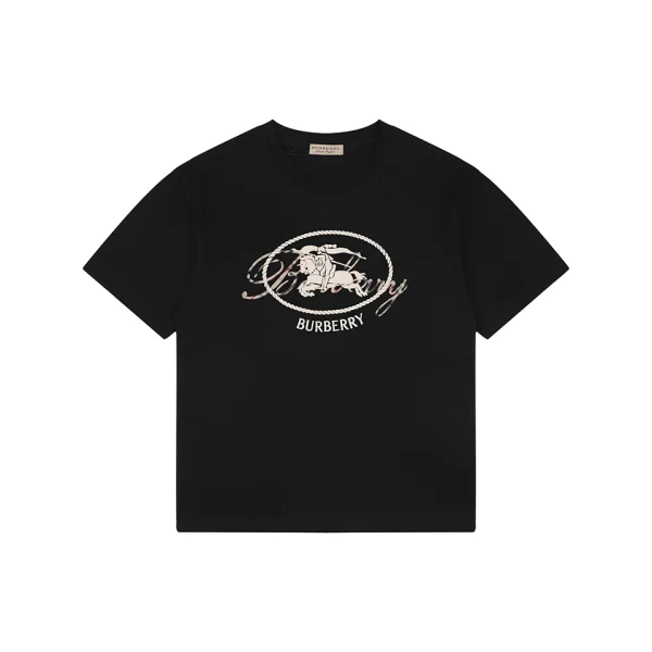 Burberry Signature Knight Graphic T-Shirt Black Front view