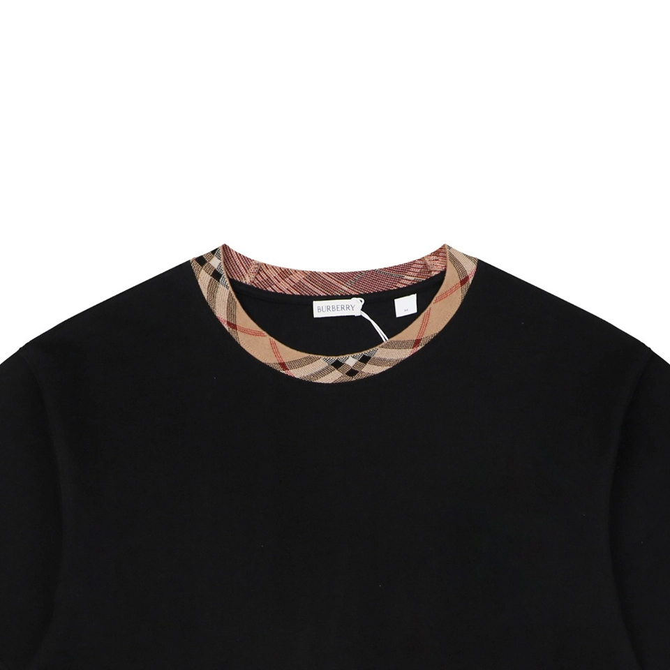 Burberry Vintage Check Rib Collar T-Shirt Black
