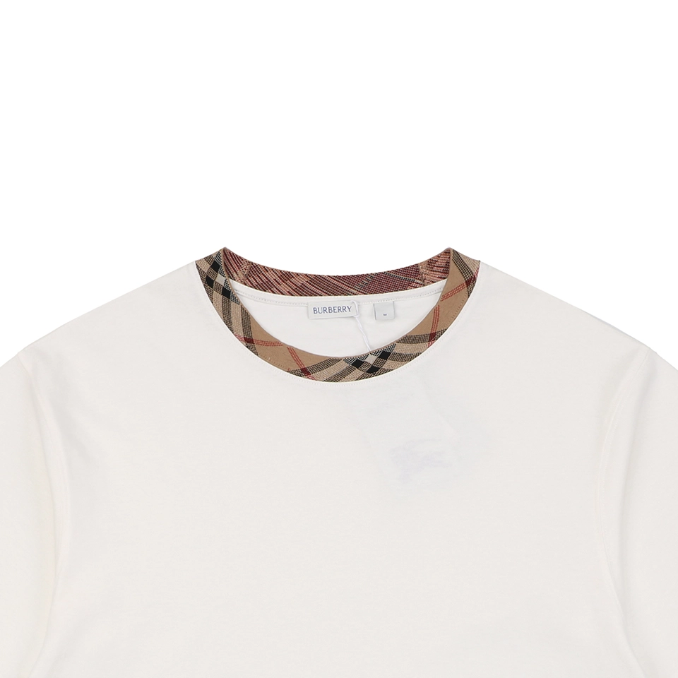 Burberry Vintage Check Rib Collar T-Shirt White