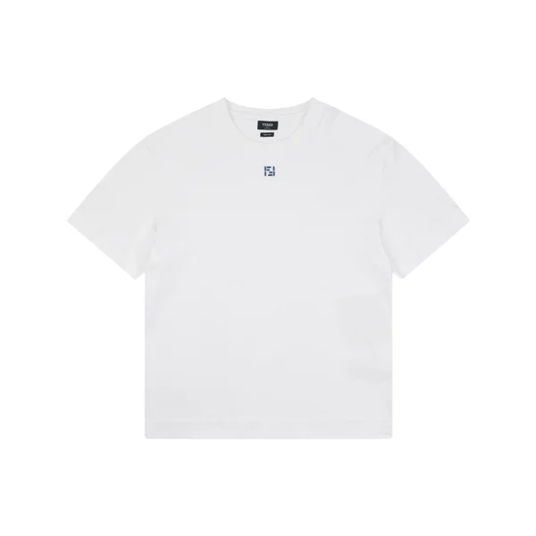 Fendi Center Blue FF Embroidered T-Shirt Front view