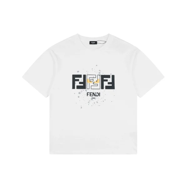 Fendi FF Monster Eyes Paint-Splatter T-Shirt White Front view