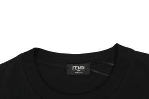 Fendi Monster Eyes Embroidered Oversized T-Shirt Black Collar