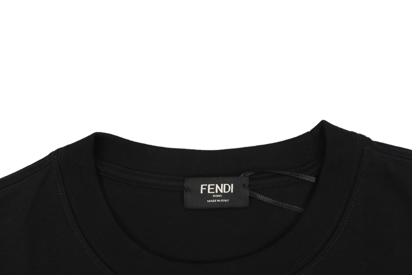 Fendi Monster Eyes Embroidered Oversized T-Shirt Black Collar
