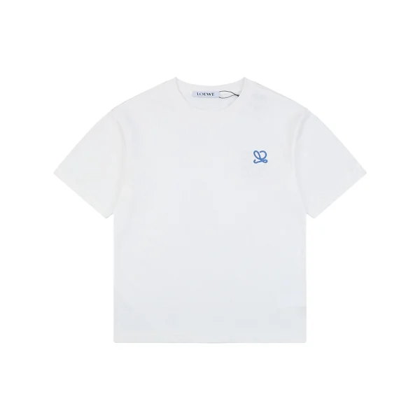 Loewe Blue & White Anagram Embroidered T-Shirt White