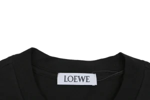 Loewe Blue & White Anagram Embroidered T-Shirt Black Collar